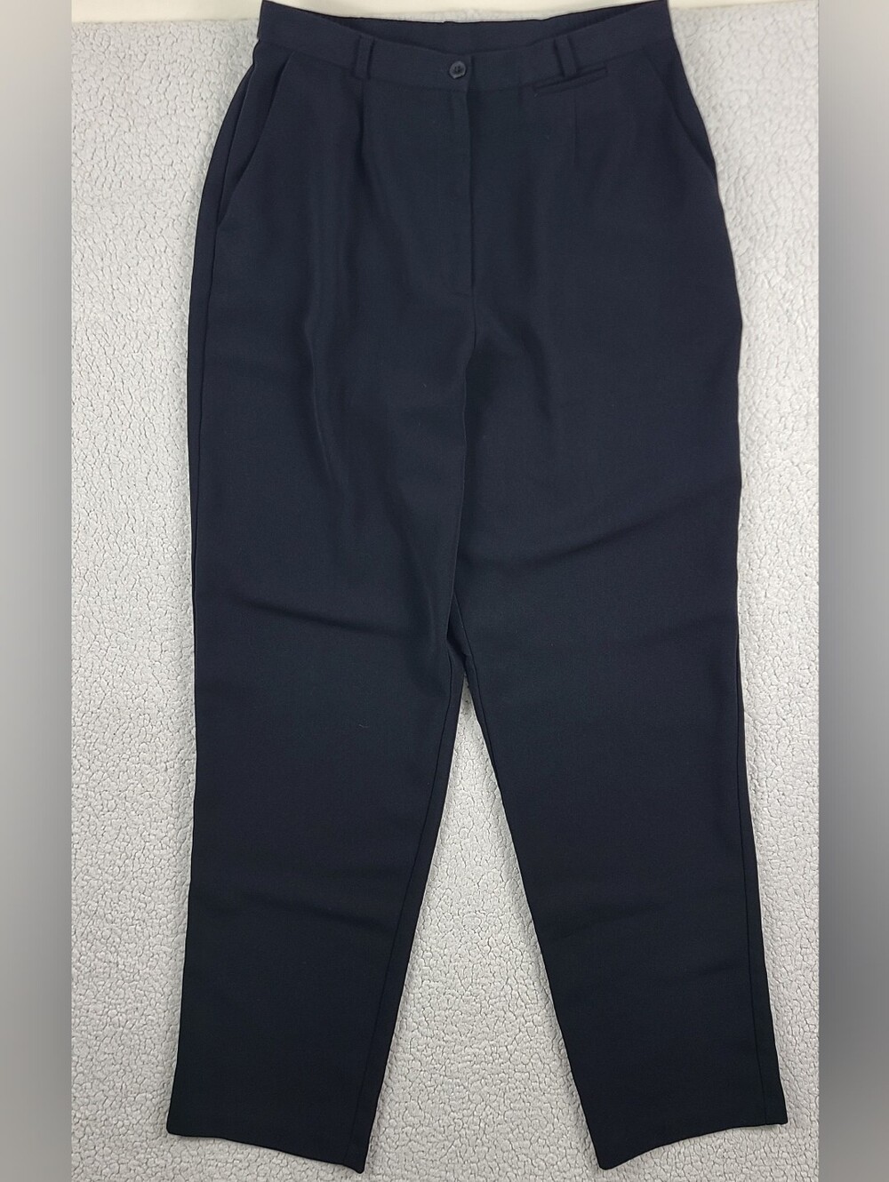 Vintage Components Sportswear Black High Rise Pleated Trousers Tapered Medium